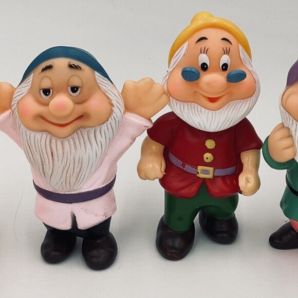 Vintage Walt Disney Productions Lot of 6 Dwarfs Squeaky Toys Hong Kong - Picture 4 of 11